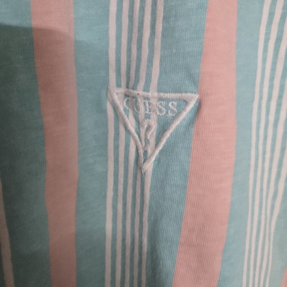 Guess Los Angeles Crumley Striped Crew T-Shirt XL Embroidered - Picture 5 of 5